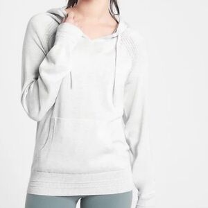 Athleta Evergreen Hoodie Pullover Knit Sweatshirt Size small white